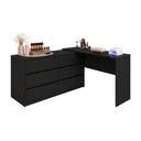 Ver imagem 2 de Mesa de Manicure Profissional de Canto em L com 6 Gavetas Organize Multimóveis MP6068 Preto