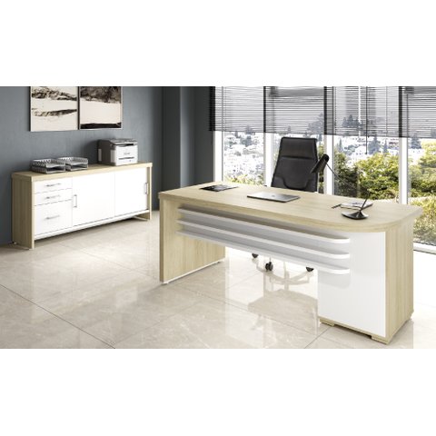 Conjunto Escritório: Mesa e Balcão C/ Gavetas - Artany