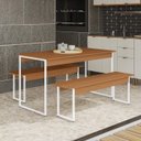 Ver imagem 1 de Conjunto Mesa 1,36x0,72m com 2 Bancos 1,36x0,35m Estilo Industrial Li013 Kappesberg Industrial