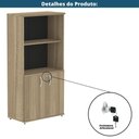 Ver imagem 6 de Armário Misto P25 Pandin 80 Cm (largura) em Mdp Cor Noce Naturalle com 2 Portas e 3 Prateleiras