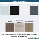 Ver mais imagens de Armário Misto P25 Pandin 80 Cm (largura) em Mdp Cor Noce Naturalle com 2 Portas e 3 Prateleiras