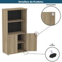 Ver imagem 5 de Armário Misto P25 Pandin 80 Cm (largura) em Mdp Cor Noce Naturalle com 2 Portas e 3 Prateleiras