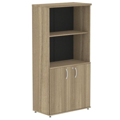 Armário Misto P25 Pandin 80 Cm (largura) em Mdp Cor Noce Naturalle com 2 Portas e 3 Prateleiras