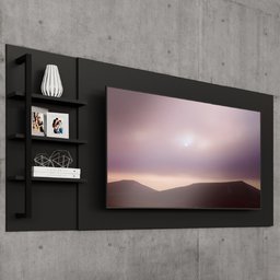 Painel de Parede Amazonas para TV até 50' Preto Carraro - 1