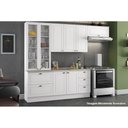 Ver imagem 3 de Paneleiro de Cozinha Modulado Cristaleira Americana 2 Portas C/ Vidro e 2 Gavetas Branco - Henn