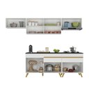 Ver imagem 6 de Armário de Cozinha Completa 260cm Veneza Multimóveis V3708 Branco/Dourado