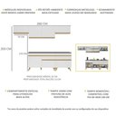 Ver imagem 4 de Armário de Cozinha Completa 260cm Veneza Multimóveis V3708 Branco/Dourado