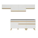 Ver imagem 7 de Armário de Cozinha Completa 260cm Veneza Multimóveis V3708 Branco/Dourado