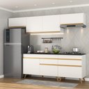 Ver imagem 3 de Armário de Cozinha Completa 260cm Veneza Multimóveis V3708 Branco/Dourado