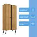 Ver imagem 5 de Armário para Escritório 2 Portas 70cm Pequim Marrom/Lamina Mel/Preto