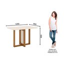 Ver imagem 5 de Conjunto: Mesa Sala Jantar Natalí C/ Tampo Madeirado C/ Vidro Curvo 120x80cm e 4 Cadeiras Milla