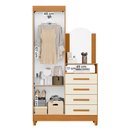 Ver imagem 3 de Guarda Roupa Cômoda Capri 2 Portas 4 Gavetas e Espelho Cinamomo/off White