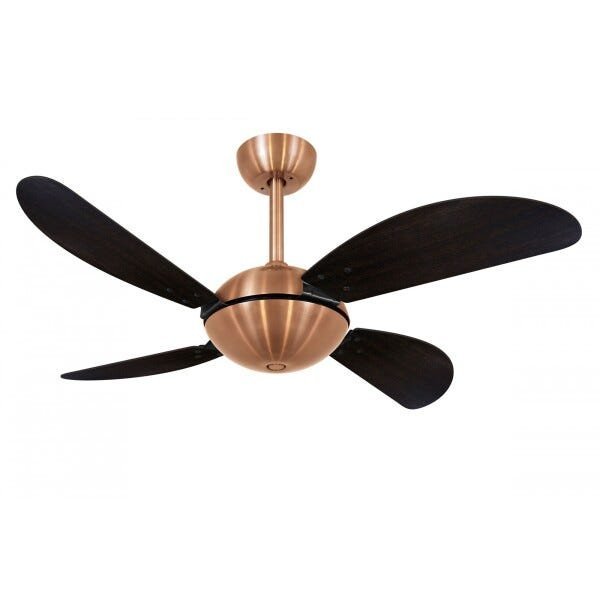 Ventilador de Teto Office Fly Cobre 4 Pás MDF Tabaco 220V