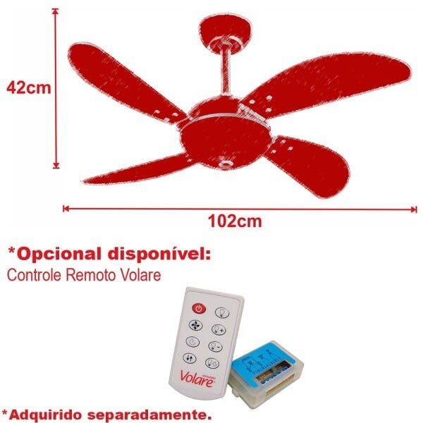 Ventilador de Teto Office Fly Cobre 4 Pás MDF Tabaco 220V - 3