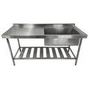 Ver imagem 2 de Pia Aço Inox Industrial 150x70x90 cm Cuba Grande Cubão Direita Nortinox