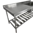 Ver imagem 4 de Pia Aço Inox Industrial 150x70x90 Cm Cuba Grande Cubão Direita Nortinox