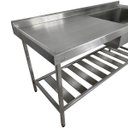 Ver imagem 4 de Pia Aço Inox Industrial 150x70x90 cm Cuba Grande Cubão Direita Nortinox