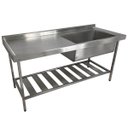 Ver imagem 1 de Pia Aço Inox Industrial 150x70x90 cm Cuba Grande Cubão Direita Nortinox