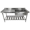 Pia Aço Inox Industrial 150x70x90 Cm Cuba Grande Cubão Direita Nortinox - 2