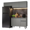 Ver imagem 2 de Armário de Cozinha Compacta 200cm Cinza Nice Madesa 03xa Cinza