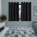 Ver imagem 1 de Cortina Blackout PVC Prata com Voil 2,00 M x 1,40 M - Preto