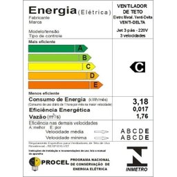 Ventilador de Teto Jet Venti-Delta Branco 3 Pás Mogno 220V - 5