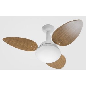 Ventilador de Teto Jet Venti-Delta Branco 3 Pás Mogno 220V