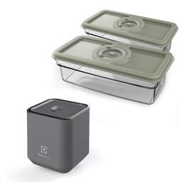 Bomba a vácuo com 2 potes herméticos de 1L sem BPA ELECTROLUX - 1 Bomba a vácuo com 2 potes herméticos de 1L sem BPA ELECTROLUX - 1