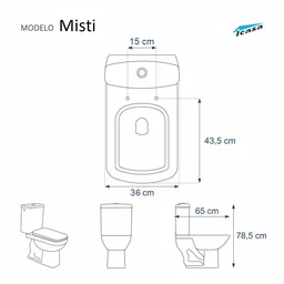 Assento Sanitário com Amortecedor Mist Branco para vaso Icasa 6lpf - 2