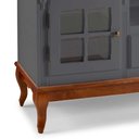 Ver imagem 4 de Conjunto Rack 60812 + Painel 50513 para Sala Pés Luiz Xv 2 Gavetas 2 Portas - Cinza/imbuia
