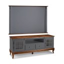 Ver imagem 1 de Conjunto Rack 60812 + Painel 50513 para Sala Pés Luiz Xv 2 Gavetas 2 Portas - Cinza/imbuia