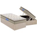 Ver imagem 1 de Cama Box Baú Solteiro: Colchão Espuma D45 Probel Guarda Costas Pillow Top + Base CRC Suede Clean(88x