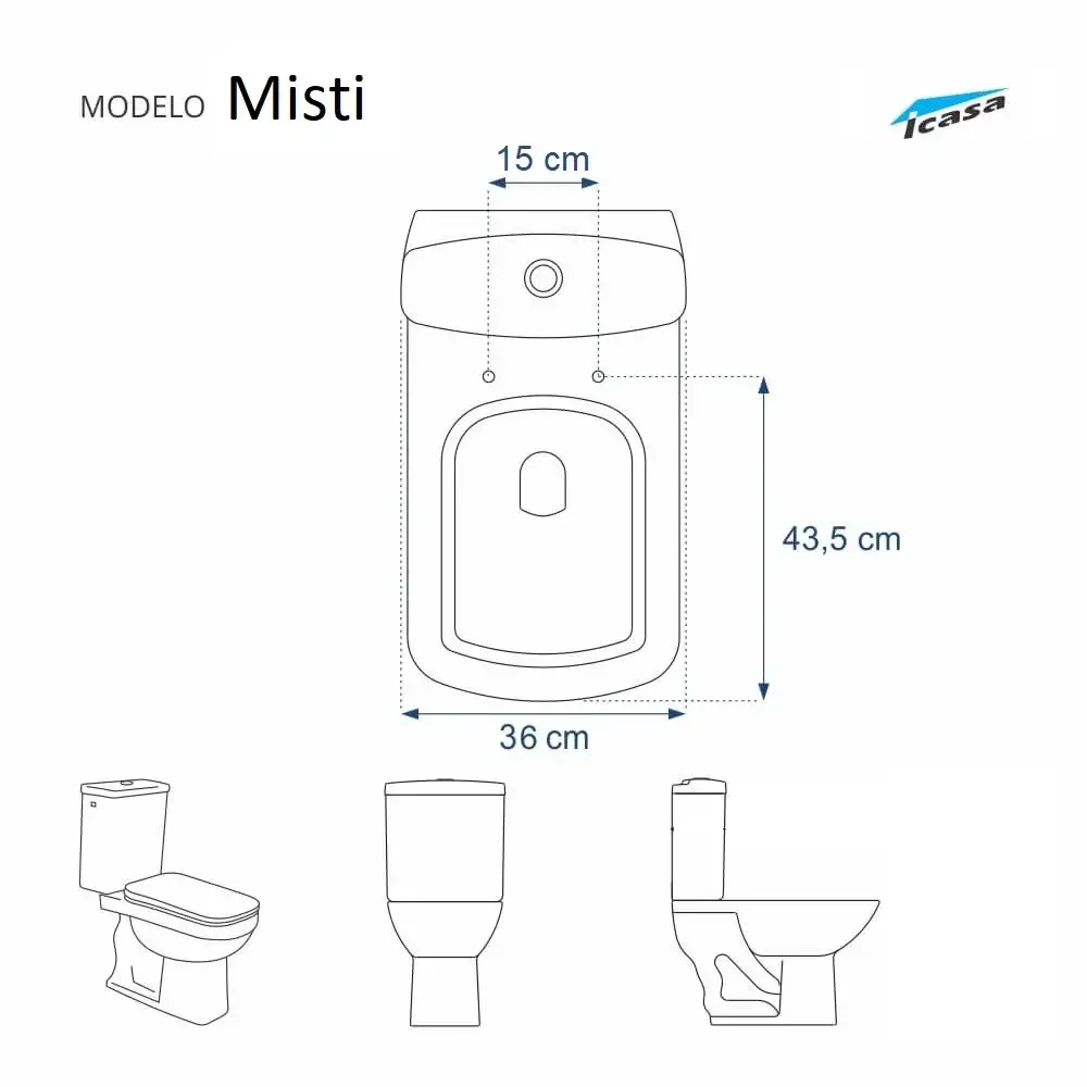 Assento Sanitário Mist Branco para vaso Icasa - 5