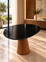 Ver imagem 2 de Mesa de Jantar Orgânica Prune Mármore São Gabriel 120x106cm Cone Freijó