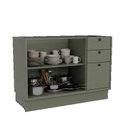 Ver imagem 2 de Balcão 2 Portas 3 Gavetas 120cm Cozinha 100% MDF sem Tampo Sevilha Verde/Hill
