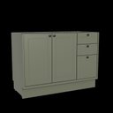 Ver imagem 4 de Balcão 2 Portas 3 Gavetas 120cm Cozinha 100% MDF sem Tampo Sevilha Verde/Hill