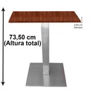 Ver imagem 5 de Mesa Quadrada Alpha Inox Prata 73,50 Cm (altura) Tampo Mdp Quadrado 70 Cm Walnut (larg)
