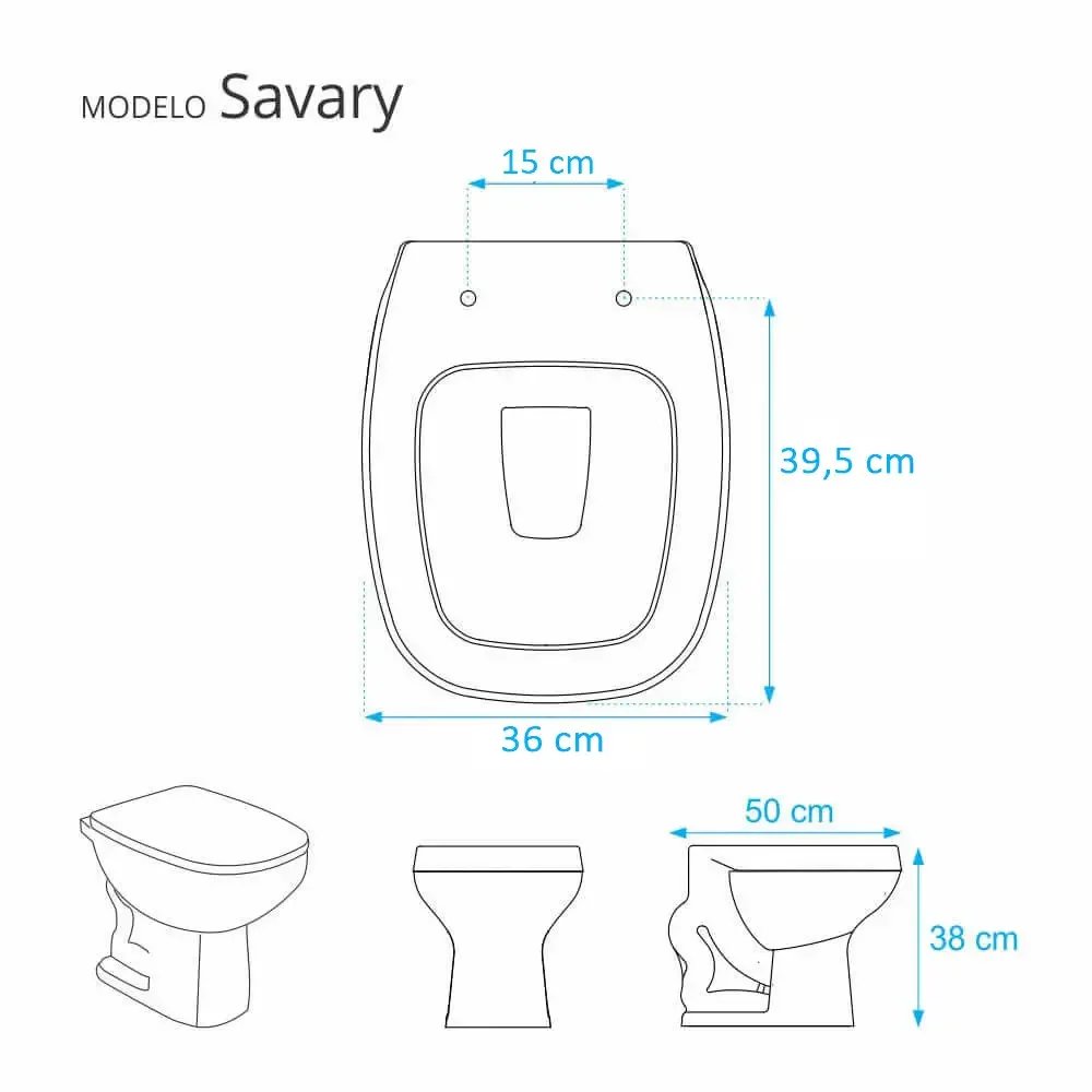 Tampa de Vaso Sanitário Savary Branco para bacia Eternit - 3