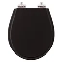 Ver imagem 1 de Tampa de Vaso Sanitário Poliéster com Amortecedor Aries Preto para bacia Eternit