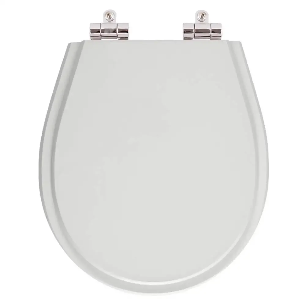 Assento Sanitário Poliester Soft Close Aries Cinza Claro para vaso Eternit 6lpf - 1