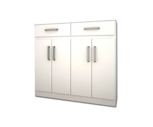 Balcão Cômoda Sapateira Londres 4 Portas e 2 Gavetas - Mopar - Branco - 1