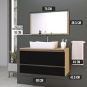 Ver imagem 4 de Gabinete Banheiro Grécia 80 Cm Armário com Cuba e Espelheira:preto
