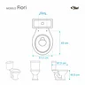 Tampa de Privada Poliéster Fiori Preto para louça Fiori 6lpf - 2
