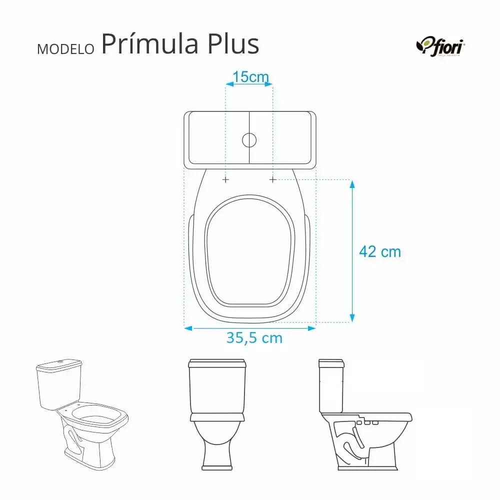 Tampa de Vaso Slow Close Primula Plus Branco para bacia Fiori - 3