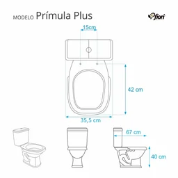 Tampa de Privada Fechamento Suave Primula Plus Branco para vaso Fiori - 2