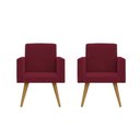 Ver imagem 1 de Kit 02 Poltronas Decorativas Nina Cadeira Recepção Bordô