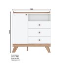 Ver imagem 6 de Cômoda 3 Gavetas 1 Porta Confete Henn - Branco/jequitibá Hp
