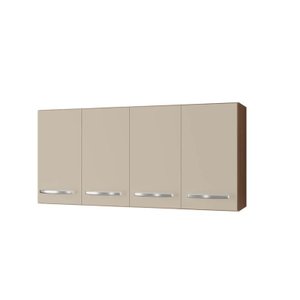 Armário Aéreo de Cozinha 120cm 4 Portas Mara Savana/off White - Moblis