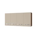 Ver imagem 1 de Armário Aéreo de Cozinha 120cm 4 Portas Mara Savana/off White - Moblis
