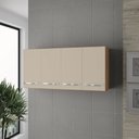 Ver imagem 2 de Armário Aéreo de Cozinha 120cm 4 Portas Mara Savana/off White - Moblis